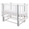 Babyroom Місяць LU-2 - дитяче ліжечко-трансформер 120×60 та 80×60 см, маятник • Білий / Сірий