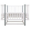 Babyroom Місяць LU-2 - дитяче ліжечко-трансформер 120×60 та 80×60 см, маятник • Білий / Сірий