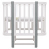 Babyroom Місяць LU-2 - дитяче ліжечко-трансформер 120×60 та 80×60 см, маятник • Білий / Сірий