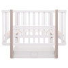 Babyroom Місяць LU-3 - дитяче ліжечко-трансформер 120×60 та 80×60 см, маятник і шухляда • Білий / Капучино