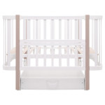 Babyroom Місяць LU-3 - дитяче ліжечко-трансформер 120×60 та 80×60 см, маятник і шухляда • Білий / Капучино