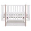 Babyroom Місяць LU-3 - дитяче ліжечко-трансформер 120×60 та 80×60 см, маятник і шухляда • Білий / Капучино