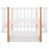 Babyroom Місяць LU-3 - дитяче ліжечко-трансформер 120×60 та 80×60 см, маятник і шухляда • Білий / Натуральний