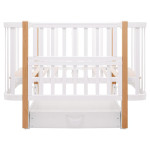 Babyroom Місяць LU-3 - дитяче ліжечко-трансформер 120×60 та 80×60 см, маятник і шухляда • Білий / Натуральний