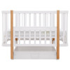 Babyroom Місяць LU-3 - дитяче ліжечко-трансформер 120×60 та 80×60 см, маятник і шухляда • Білий / Натуральний