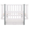 Babyroom Місяць LU-3 - дитяче ліжечко-трансформер 120×60 та 80×60 см, маятник і шухляда • Білий / Сірий