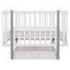 Babyroom Місяць LU-3 - дитяче ліжечко-трансформер 120×60 та 80×60 см, маятник і шухляда • Білий / Сірий