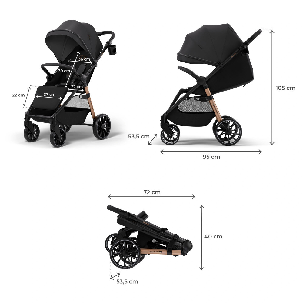 Kinderkraft Grande 2 - прогулочная коляска с большими колесами • Black (KSGRAN02BLK0000) Kinderkraft Grande 2 - прогулочная коляска с большими колесами • Black (KSGRAN02BLK0000)