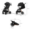 Kinderkraft Grande 2 - прогулочная коляска с большими колесами • Black (KSGRAN02BLK0000)