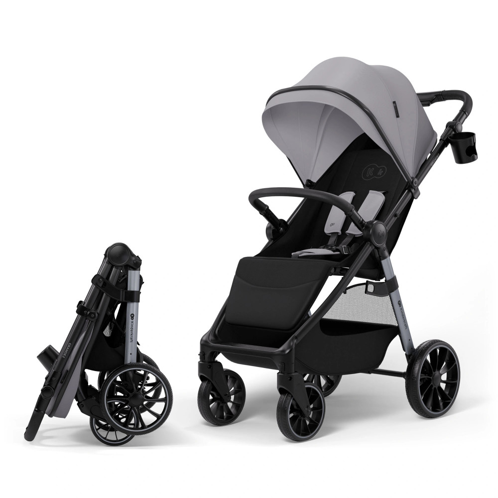 Kinderkraft Grande 2 - прогулочная коляска с большими колесами • Grey (KSGRAN02GRY0000)