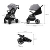 Kinderkraft Grande 2 - прогулочная коляска с большими колесами • Grey (KSGRAN02GRY0000)