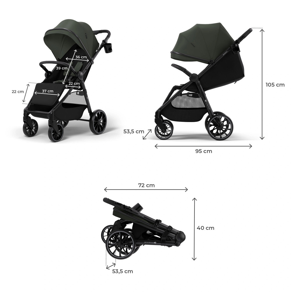 Kinderkraft Grande 2 - прогулочная коляска с большими колесами • Green (KSGRAN02GRE0000) Kinderkraft Grande 2 - прогулочная коляска с большими колесами • Green (KSGRAN02GRE0000)
