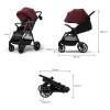 Kinderkraft Grande 2 - прогулочная коляска с большими колесами • Burgundy (KSGRAN02BRG0000)