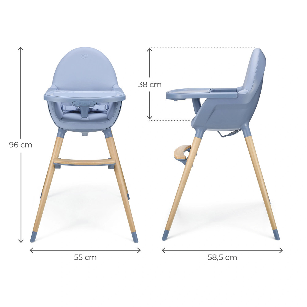 Kinderkraft Fini 2 - стільчик для годування 2 в 1 • Nordic Breeze (KHFINI02NOR0000)