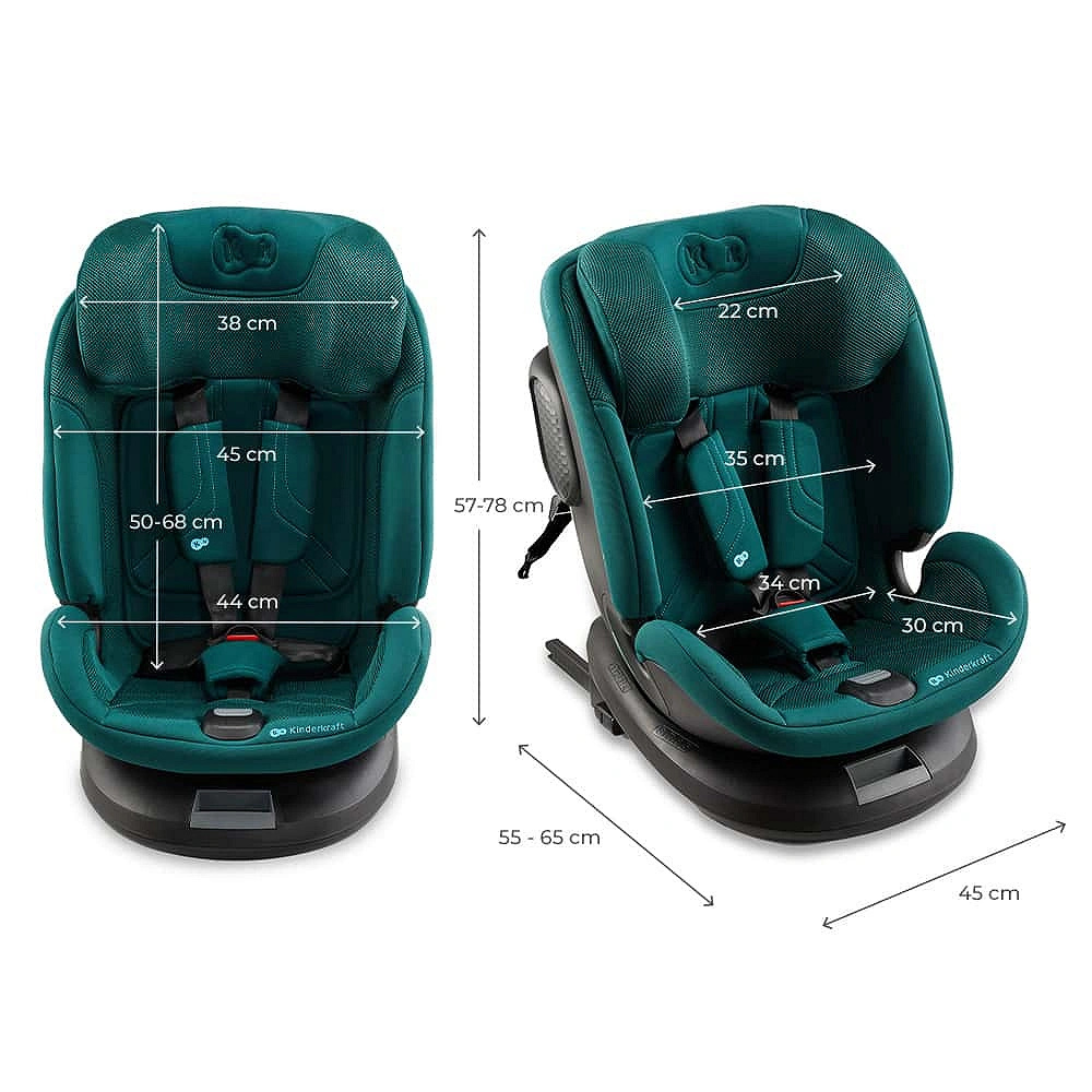 Kinderkraft Xpedition 3 i-Size - автокресло для детей (от 0 до 12 лет / 40 - 150 см), поворот 360° • Green (KCXPED03GRE0000)