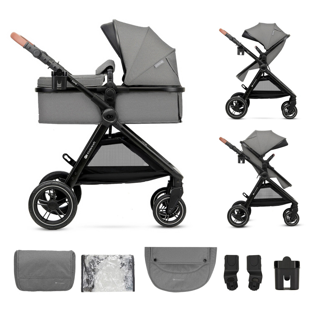 Kinderkraft Esme - універсальна коляска 2 в 1 • Grey (KSESME00GRY2000)