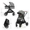 Kinderkraft Esme Pro - универсальная коляска 3 в 1 для путешествий, большие колеса, автокресло Mink Pro 2 i-Size • Gray (KSESME00GRY300N)