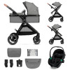 Kinderkraft Esme Pro - универсальная коляска 3 в 1 для путешествий, большие колеса, автокресло Mink Pro 2 i-Size • Gray (KSESME00GRY300N)