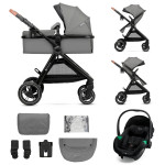 Kinderkraft Esme Pro - универсальная коляска 3 в 1 для путешествий, большие колеса, автокресло Mink Pro 2 i-Size • Gray (KSESME00GRY300N) Kinderkraft Esme Pro - универсальная коляска 3 в 1 для путешествий, большие колеса, автокресло Mink Pro 2 i-Size • Gray (KSESME00GRY300N)