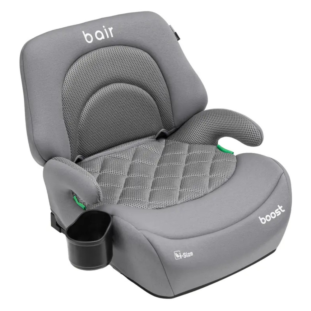 Bair Boost i-Size - детское автокресло-бустер со съемной спинкой, с креплением Isofix (125-150 см) • Grey BG-05 Bair Boost i-Size - детское автокресло-бустер со съемной спинкой, с креплением Isofix (125-150 см) • Grey BG-05