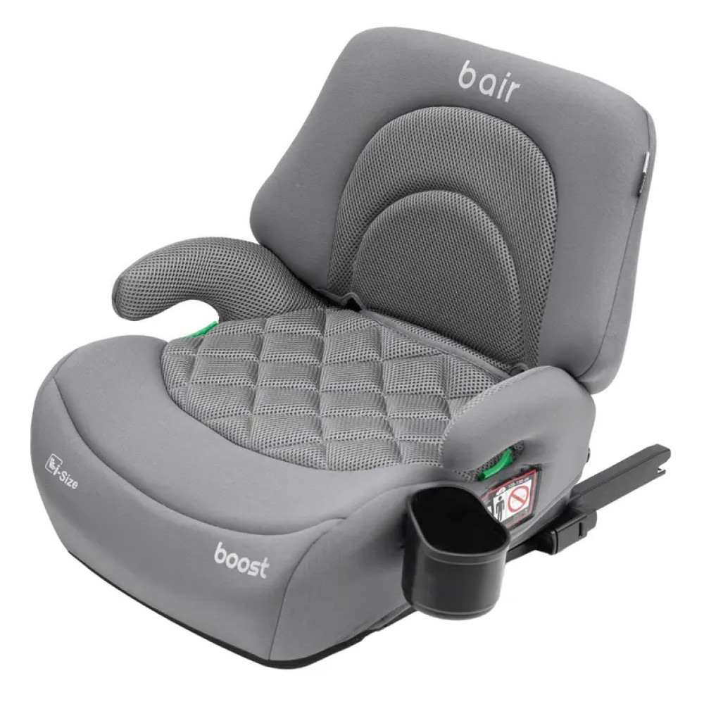 Bair Boost i-Size - детское автокресло-бустер со съемной спинкой, с креплением Isofix (125-150 см) • Grey BG-05