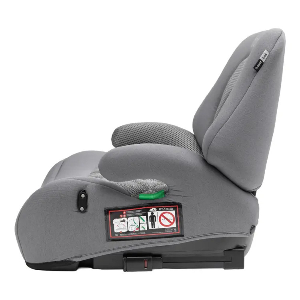 Bair Boost i-Size - детское автокресло-бустер со съемной спинкой, с креплением Isofix (125-150 см) • Grey BG-05 Bair Boost i-Size - детское автокресло-бустер со съемной спинкой, с креплением Isofix (125-150 см) • Grey BG-05