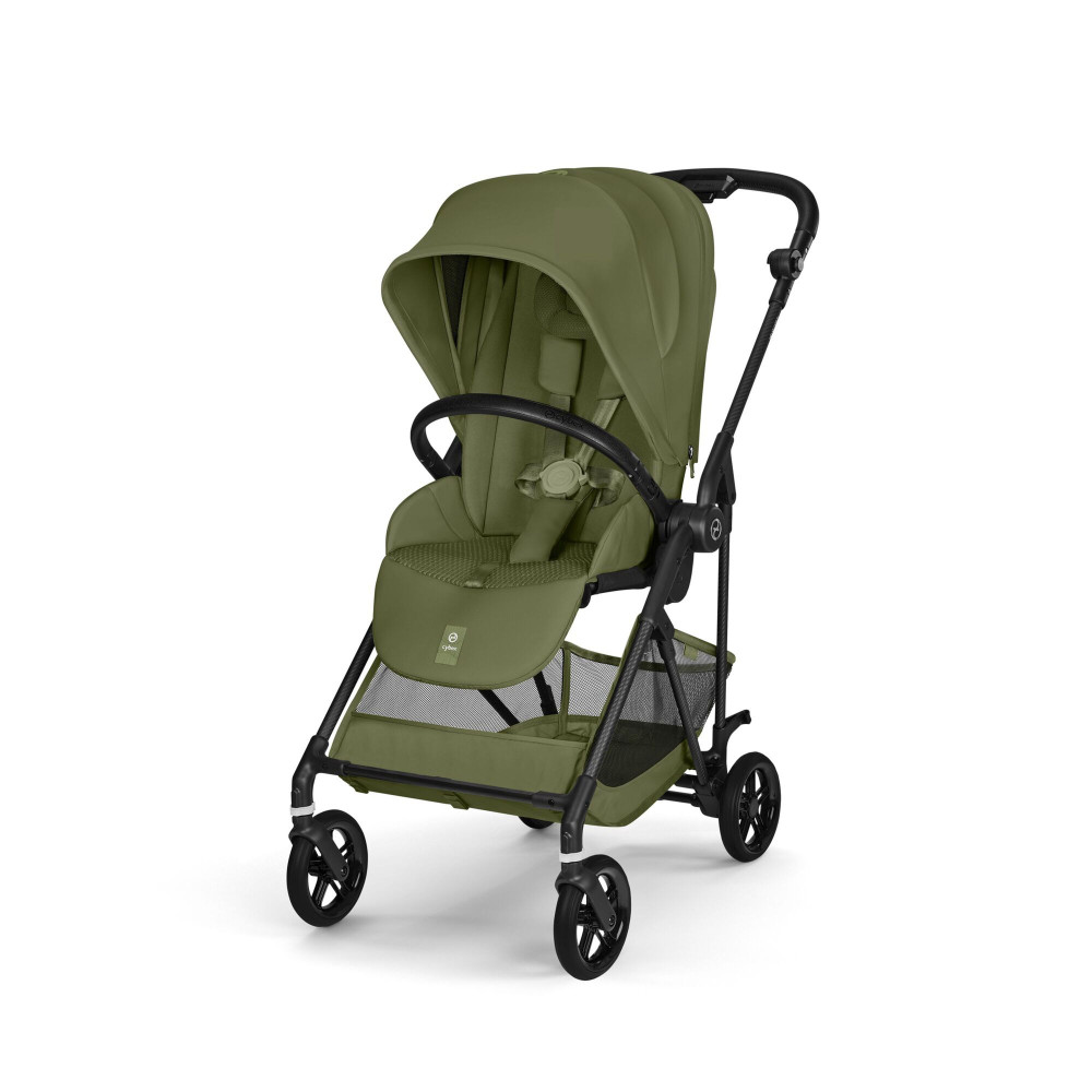 Cybex Melio Carbon - легкая прогулочная коляска с реверсивным сиденьем • Moss Green