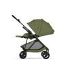 Cybex Melio Carbon - легкая прогулочная коляска с реверсивным сиденьем • Moss Green