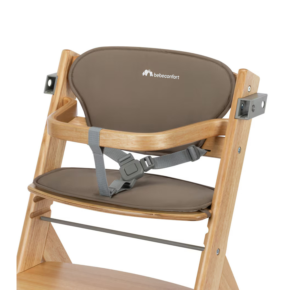 Bebe Confort Timba - стільчик для годування, 4 рівні регулювання висоти, 8 рівнів регулювання підніжки • Natural Wood/Beige