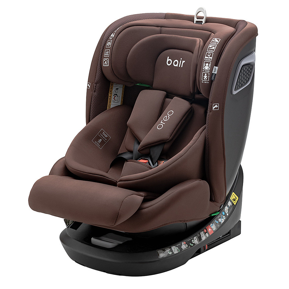 Bair Oreo 360 i-Size - детское автокресло (0 - 12 лет / 40 - 150 см) с функцией поворота 360, крепление ISOFIX и Top Tether • Choco (BO-07)