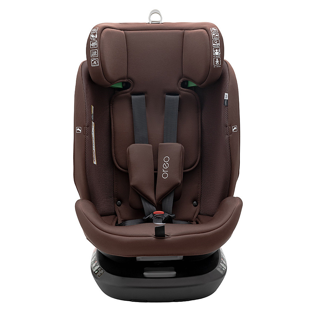 Bair Oreo 360 i-Size - детское автокресло (0 - 12 лет / 40 - 150 см) с функцией поворота 360, крепление ISOFIX и Top Tether • Choco (BO-07)