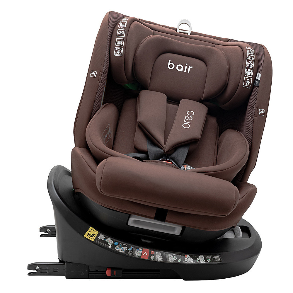 Bair Oreo 360 i-Size - детское автокресло (0 - 12 лет / 40 - 150 см) с функцией поворота 360, крепление ISOFIX и Top Tether • Choco (BO-07)