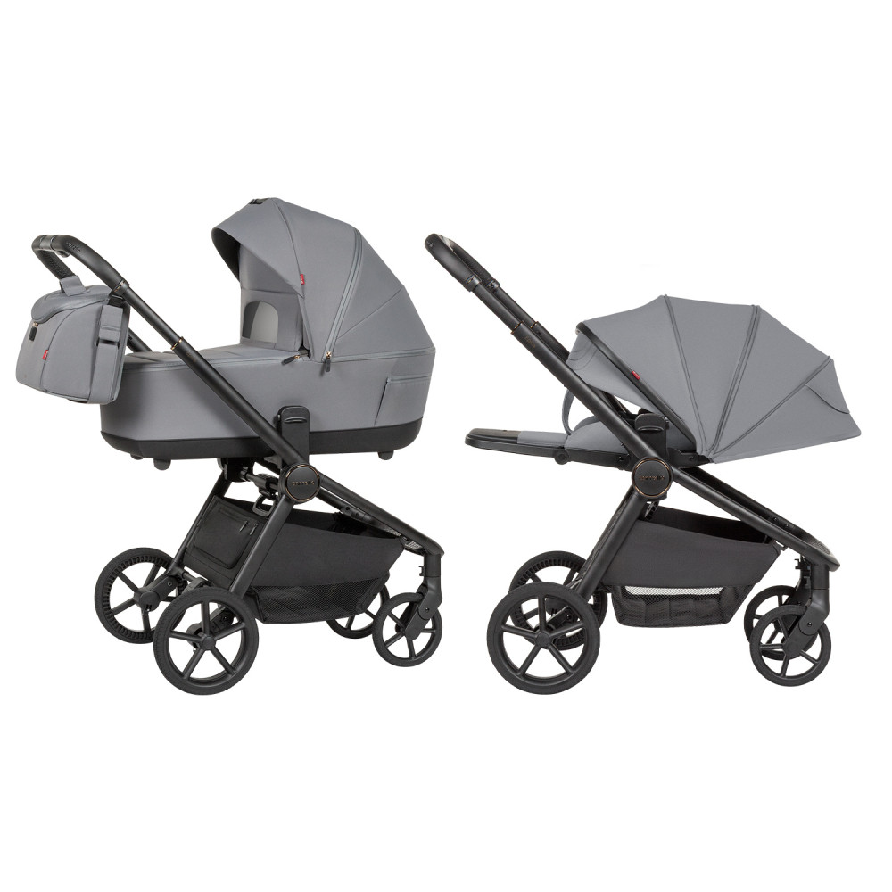 Carrello Epica 2026 CRL-8510 NC - дитяча коляска 2 в 1, універсальний візок, реверсивний блок, глибокий капюшон з додатковою секцією • Iron Grey