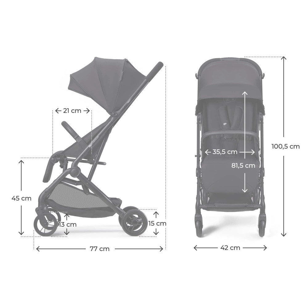 Kinderkraft Indy 3 - прогулянкова коляска • Cool Black (KSINDY03BLK0000)