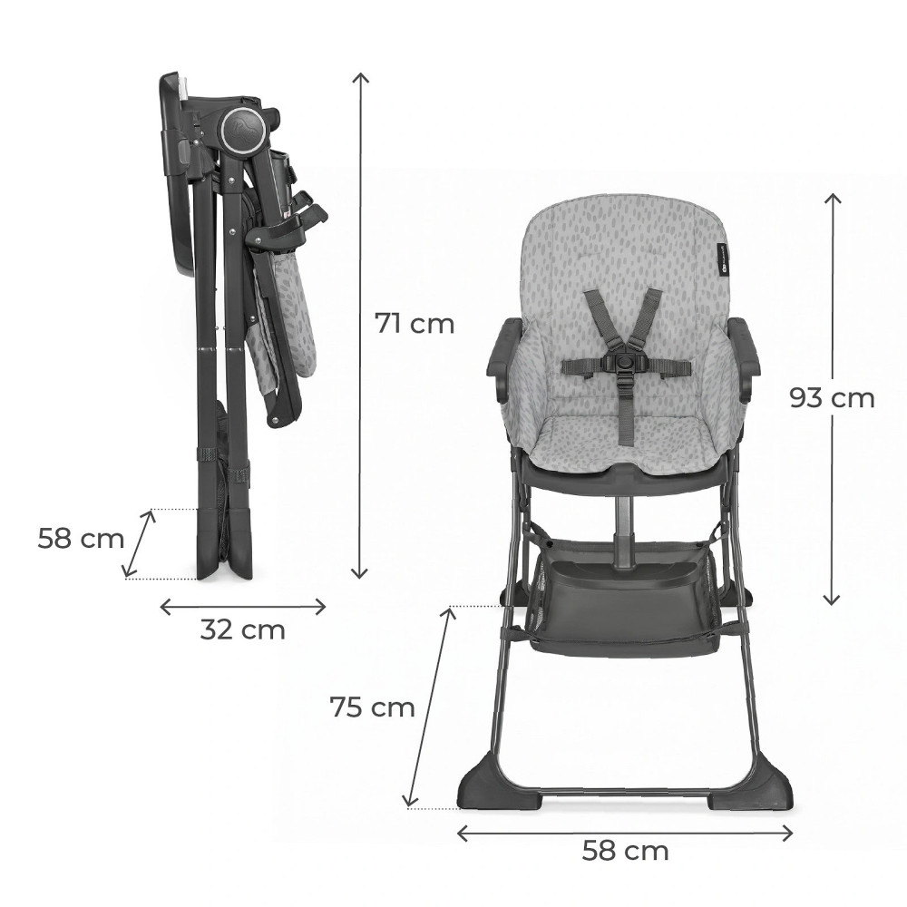 Kinderkraft Foldee - стульчик для кормления • Spotty Grey (KHFOLD00GRY000N) Kinderkraft Foldee - стульчик для кормления • Spotty Grey (KHFOLD00GRY000N)