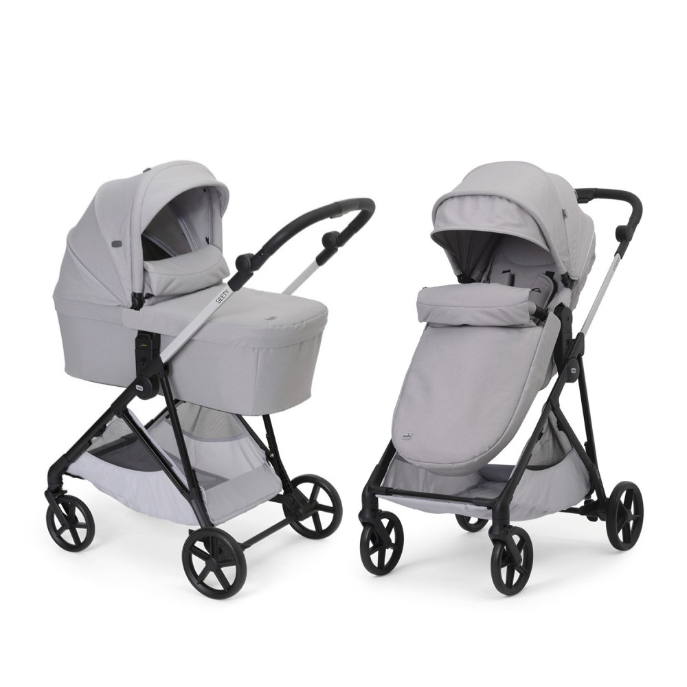Chicco Seety - дитяча коляска 2 в 1 з реверсивним сидінням і люлькою • Cloud (87097.56.01)