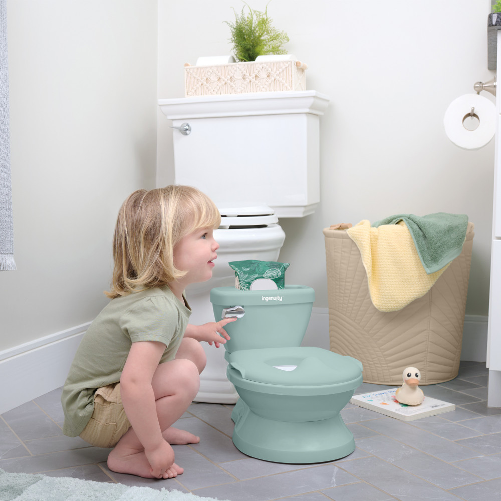 Ingenuity My Size Potty Pro - детский горшок-унитаз со звуком воды • Зеленый