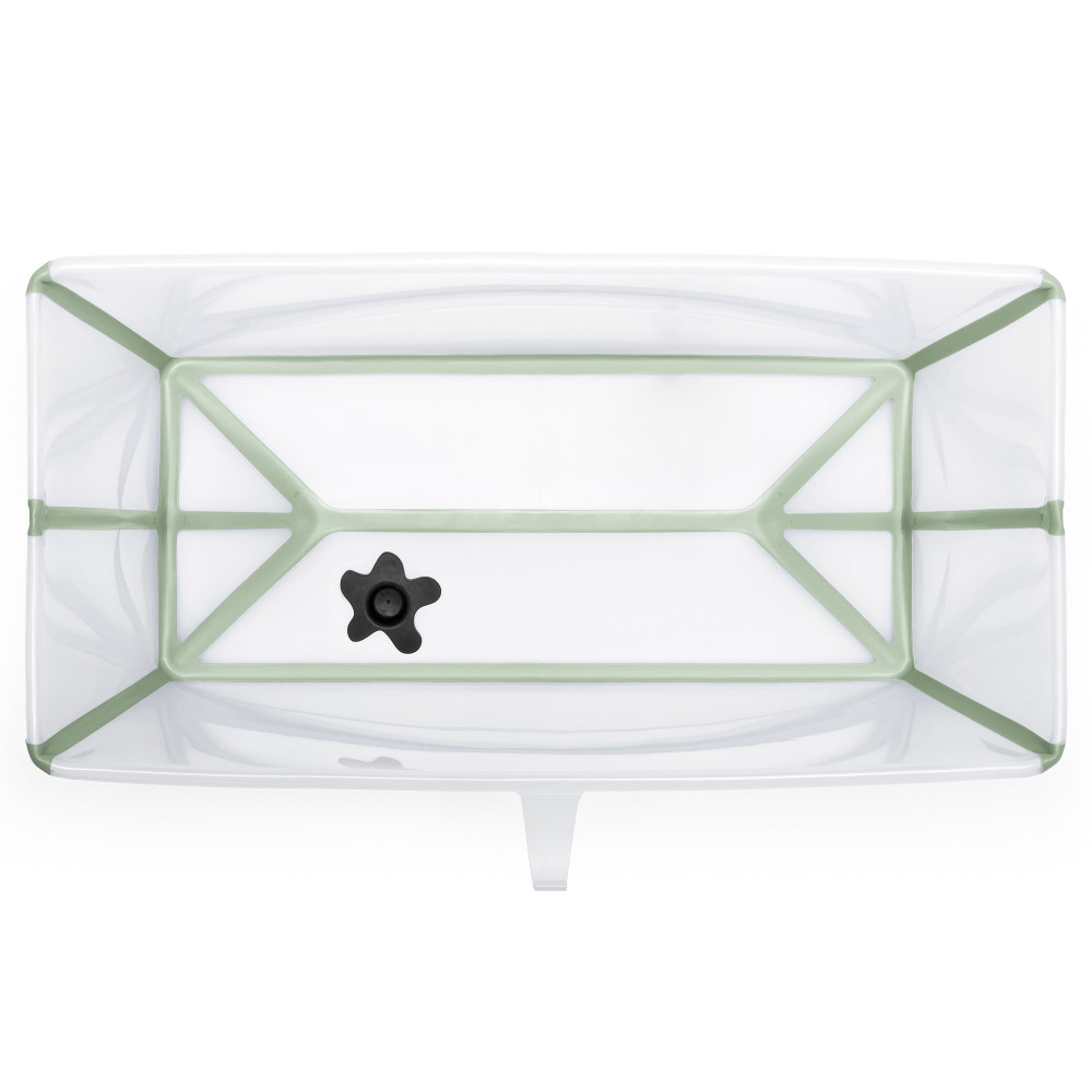 Stokke Flexi Bath Bundle - складана ванночка з адаптером для новонароджених • Transparent Green