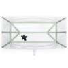 Stokke Flexi Bath Bundle - складана ванночка з адаптером для новонароджених • Transparent Green