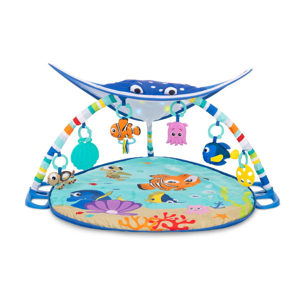 Bright Starts Finding Nemo Mr. Ray Ocean Lights & Music Gym - розвиваючий килимок із дугою, вогниками, мелодіями та шістьма знімними іграшками