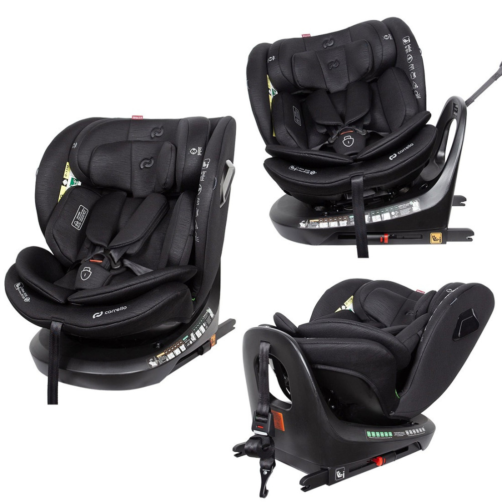 Carrello Sirius 2.0 CRL-8809 - детское автокресло i-Size (0-12 лет / 40-150 см) с функцией поворота 360, крепление Isofix и Top Tether • Midnight Black