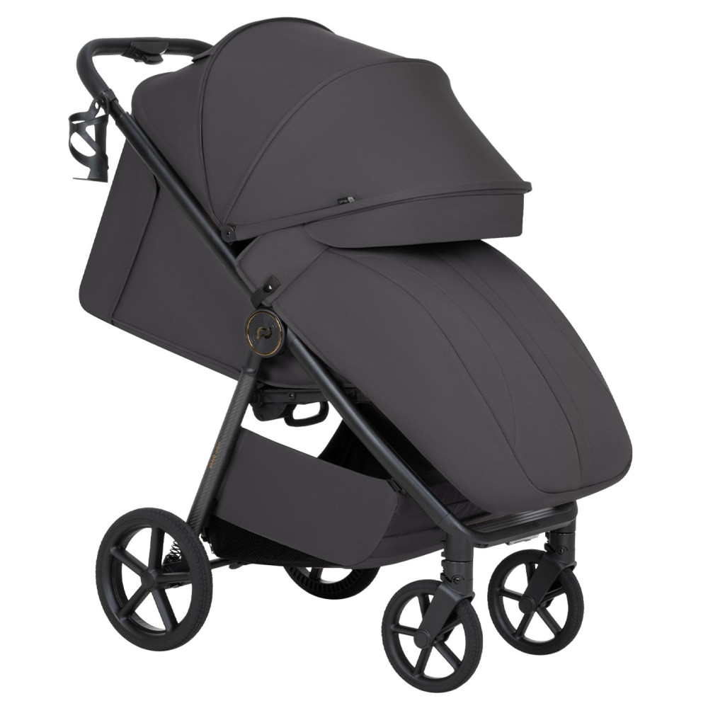 Carrello Bravo Carbon 2026 CRL-5530 - прогулянкова коляска для бездоріжжя, всесезонний візок з підсвіткою (телескопічна ручка, магнітний замок ременів) • Lumber Grey