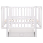 Babyroom Місяць LU-3 - дитяче ліжечко-трансформер 120×60 та 80×60 см, маятник і шухляда • Білий