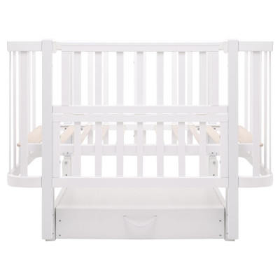 Babyroom Місяць LU-3 - дитяче ліжечко-трансформер 120×60 та 80×60 см, маятник і шухляда • Білий