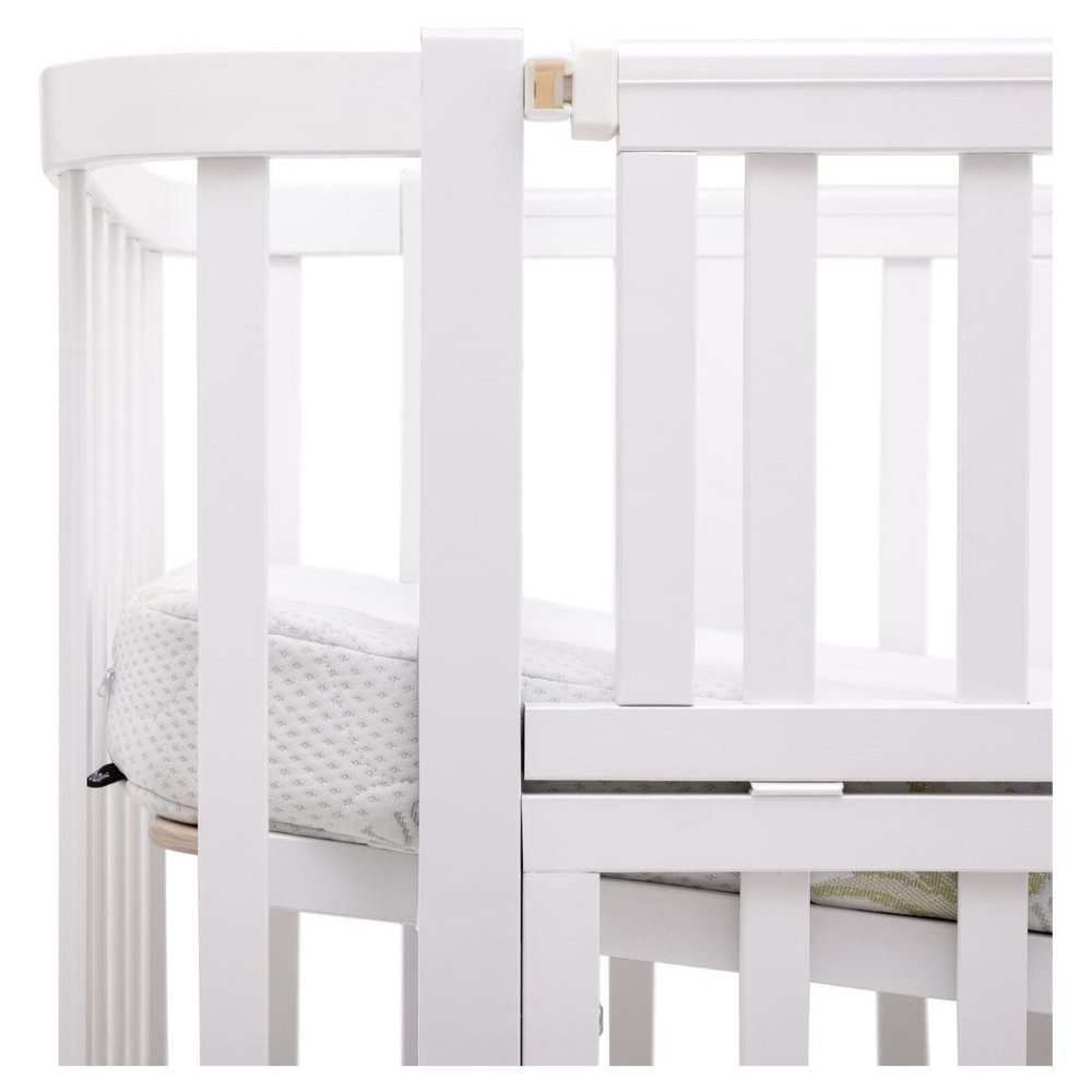 Babyroom Місяць LU-3 - дитяче ліжечко-трансформер 120×60 та 80×60 см, маятник і шухляда • Білий