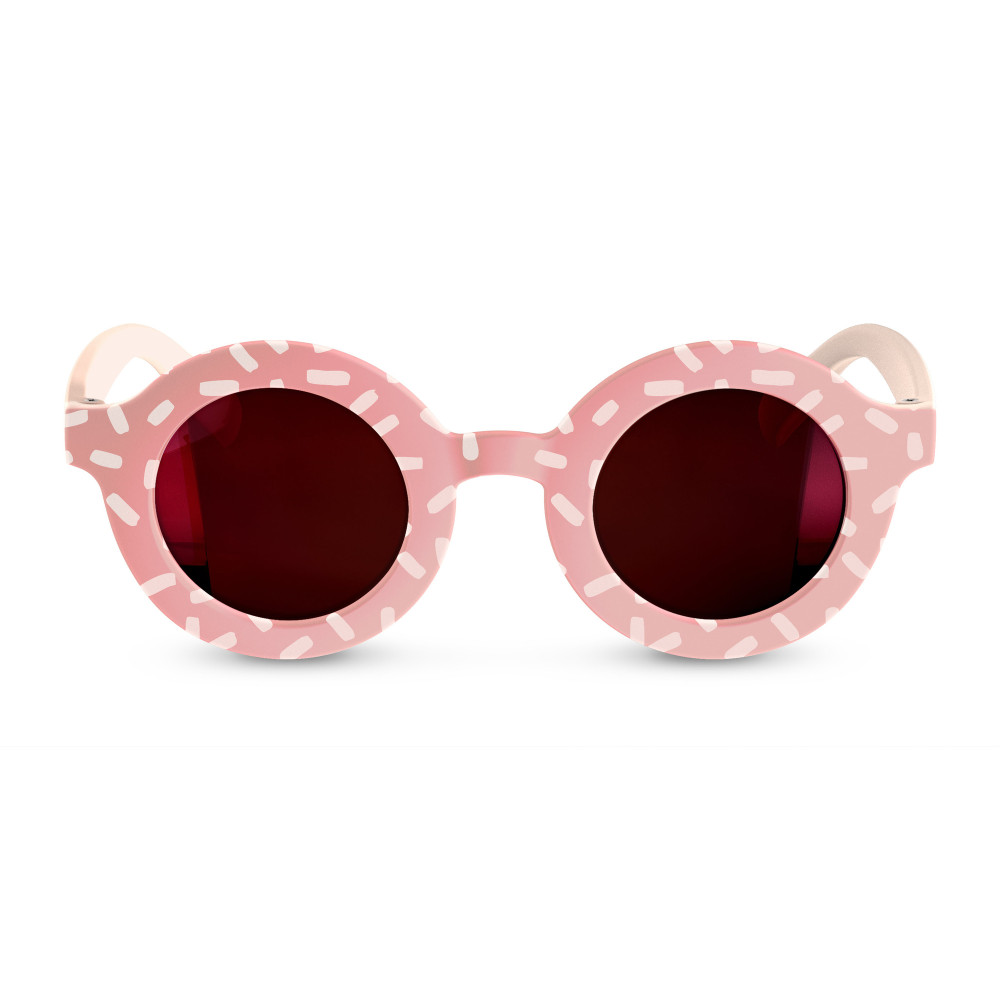 Suavinex Kids Round Sunglasses - дитячі сонцезахисні окуляри круглої форми, 3-8 років • Рожеві з малюнком