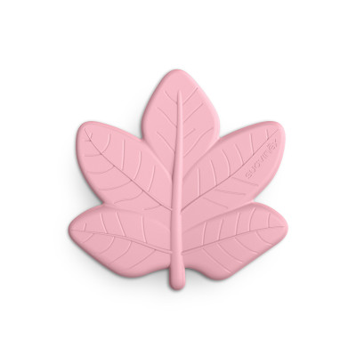 Suavinex Poetry Leaf Teether - силіконовий прорізувач листочок, від народження • Рожевий