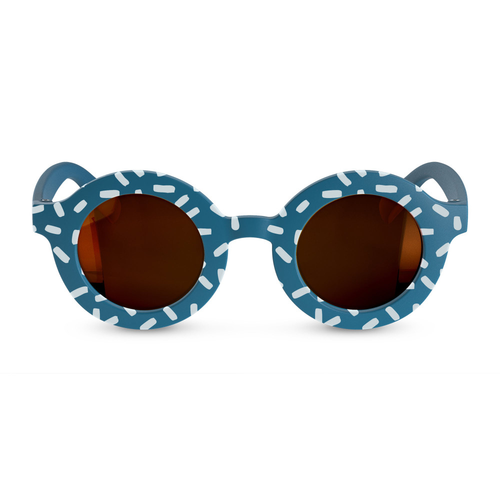 Suavinex Kids Round Sunglasses - дитячі сонцезахисні окуляри круглої форми, 3-8 років • Сині з малюнком