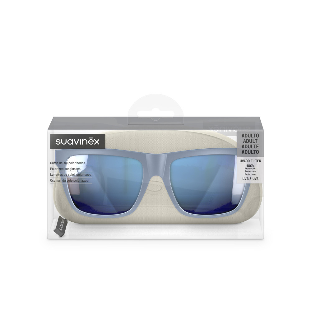 Suavinex Adult Sunglasses - сонцезахисні окуляри напівкруглої форми для підлітків і дорослих • Сині