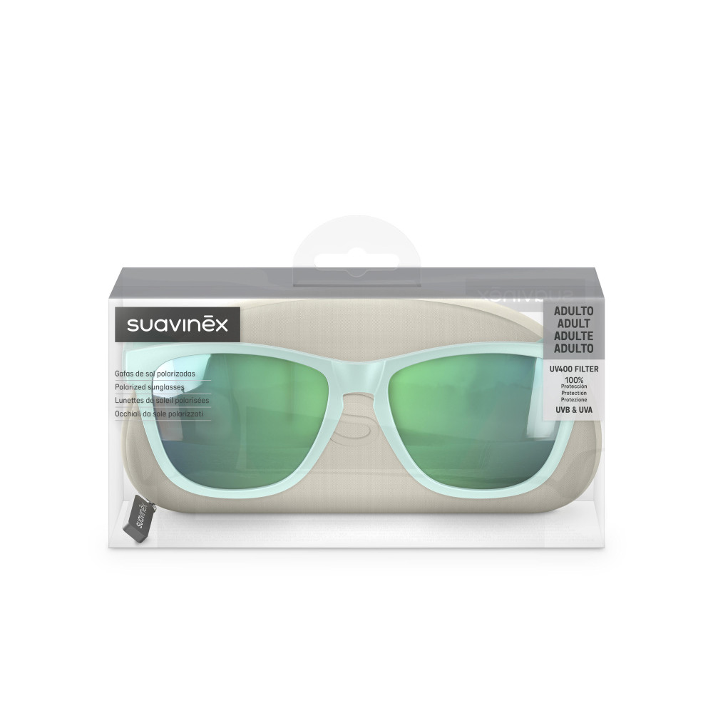 Suavinex Adult Sunglasses - сонцезахисні окуляри напівкруглої форми для підлітків і дорослих • Зелені